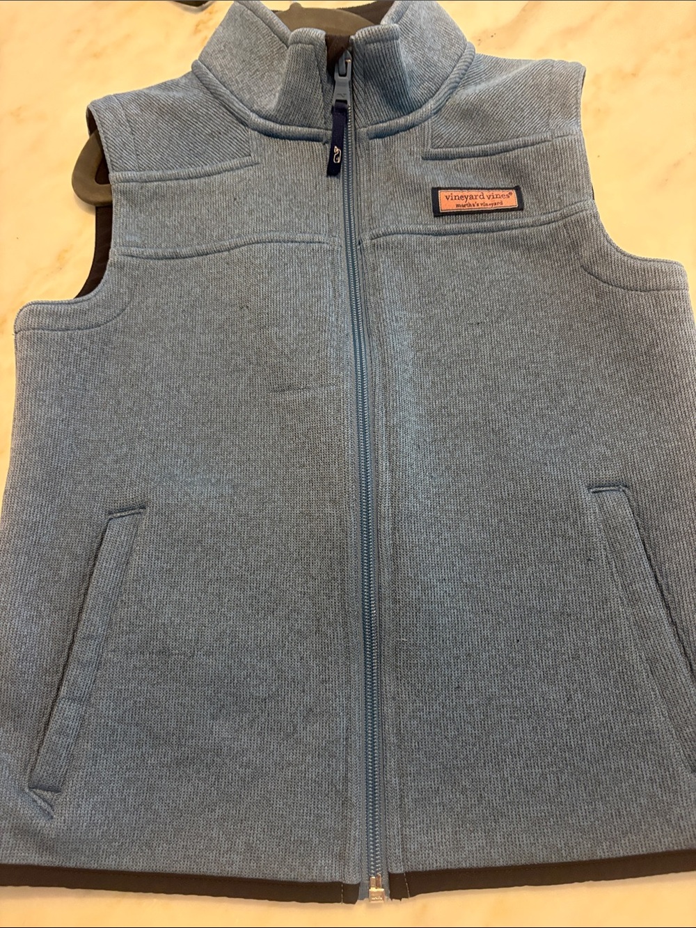Vineyard Vines Sky Blue Quilted Fleece Vest